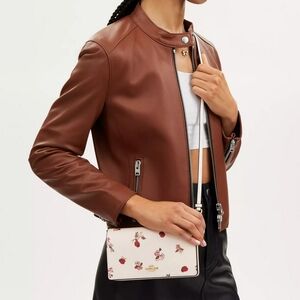 New! Anna Foldover Clutch Crossbody with Ladybug Floral Print